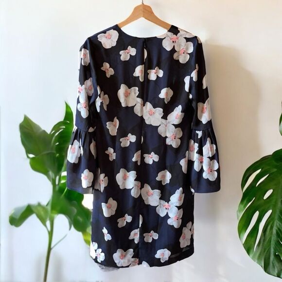 Banana Republic Floral Bell-Sleeve Dress in Navy - Picture 5 of 11